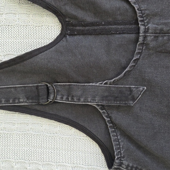 WE THE FREE High Roller Skirtall Large Mineral Black Free People EUC - Picture 8 of 9